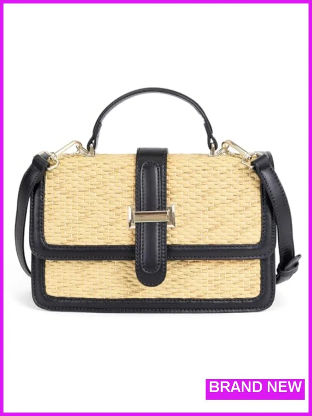 Straw Woven Crossbody Shoulder Bag Satchel Handbag Beach Purse Summer Vacation